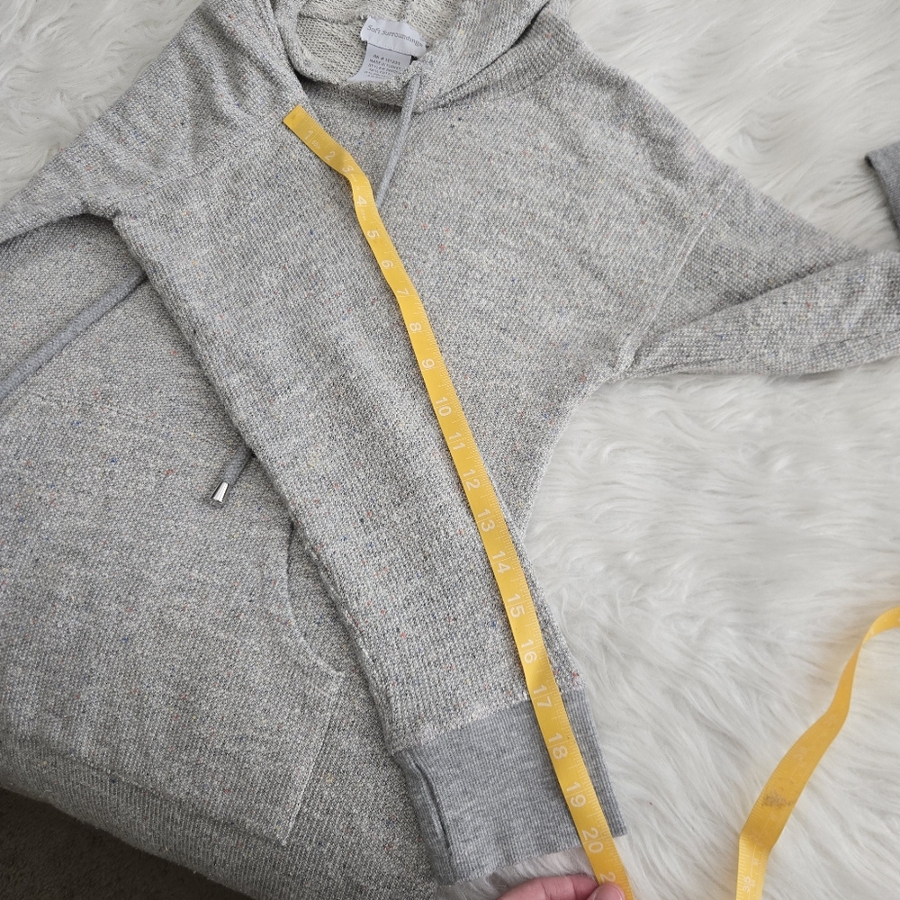 SOFT SURROUNDINGS Lazy Day Lounge Dress Size SP Hooded Soft Gray Marl‎ Pocket - Picture 14 of 15